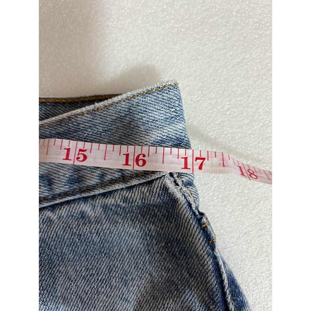 Vintage Levis Reworked Distressed Painted Bleach Dye Cutoff Festival Shorts Sz M - Picture 7 of 15